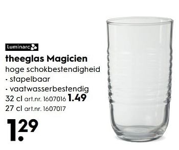 Aanbiedingen Theeglas magicien - Luminarc - Geldig van 15/04/2017 tot 26/04/2017 bij Blokker