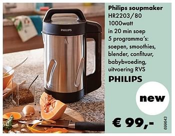 Aanbiedingen Philips soupmaker hr2203-80 - Philips - Geldig van 24/04/2017 tot 31/05/2017 bij Multi Bazar