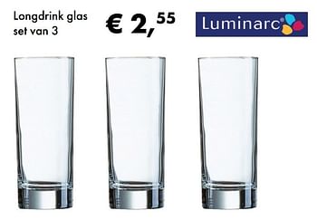 Aanbiedingen Longdrink glas set van 3 - Luminarc - Geldig van 24/04/2017 tot 31/05/2017 bij Multi Bazar