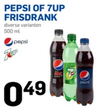 Aanbiedingen Pepsi of 7up frisdrank - Huismerk - Action - Geldig van 21/04/2017 tot 25/04/2017 bij Action