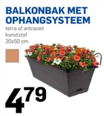 Aanbiedingen Balkonbak met ophangsysteem - Huismerk - Action - Geldig van 21/04/2017 tot 25/04/2017 bij Action