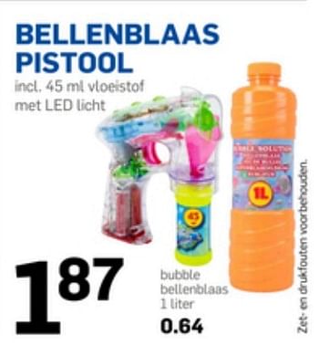 Aanbiedingen Bellenblaas pistool - Huismerk - Action - Geldig van 21/04/2017 tot 25/04/2017 bij Action