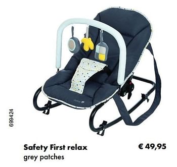 Aanbiedingen Safety first relax - Safety First - Geldig van 24/04/2017 tot 31/05/2017 bij Multi Bazar