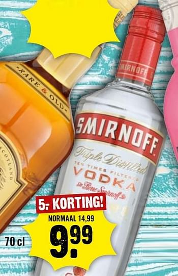 Aanbiedingen Vodka - Smirnoff - Geldig van 23/04/2017 tot 29/04/2017 bij Dirk III
