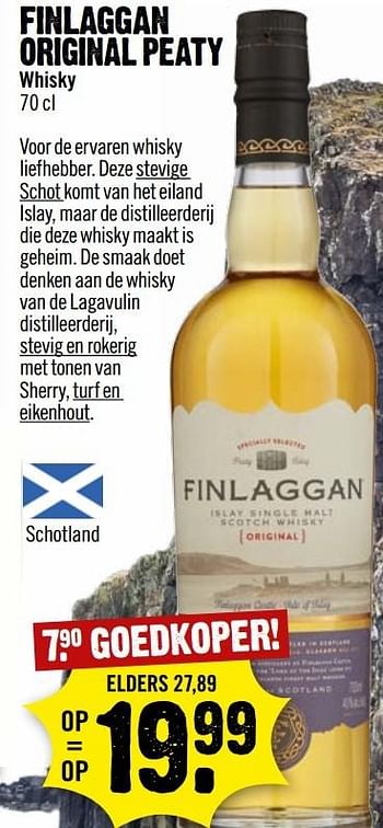 Aanbiedingen Finlaggan original peaty whisky - Finlaggan - Geldig van 23/04/2017 tot 29/04/2017 bij Dirk III