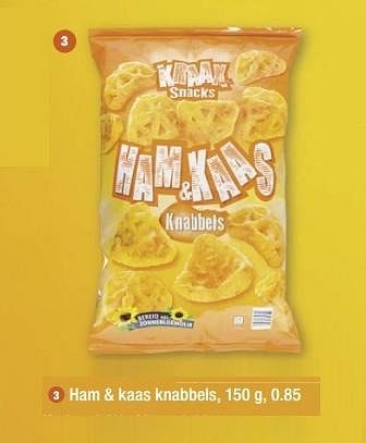 Aanbiedingen Ham + kaas knabbels - Kraak Snacks - Geldig van 24/04/2017 tot 29/04/2017 bij Aldi