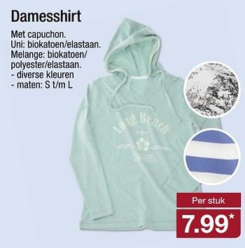 Aanbiedingen Damesshirt - Huismerk - Aldi - Geldig van 24/04/2017 tot 29/04/2017 bij Aldi