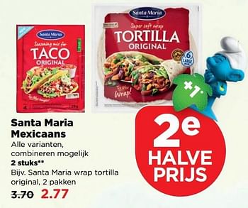 Aanbiedingen Santa maria wrap tortilla original - Santa Maria - Geldig van 23/04/2017 tot 29/04/2017 bij Plus