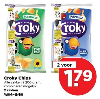 Aanbiedingen Croky chips - Croky - Geldig van 23/04/2017 tot 29/04/2017 bij Plus