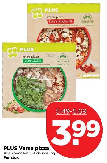 Aanbiedingen Plus verse pizza - Huismerk - Plus - Geldig van 23/04/2017 tot 29/04/2017 bij Plus