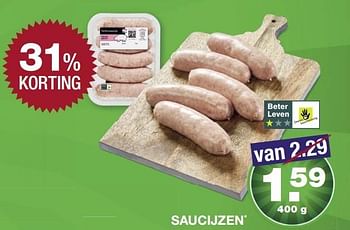 Aanbiedingen Saucijzen - Huismerk - Aldi - Geldig van 24/04/2017 tot 29/04/2017 bij Aldi