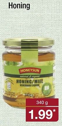 Aanbiedingen Honing - Honeysun - Geldig van 24/04/2017 tot 29/04/2017 bij Aldi