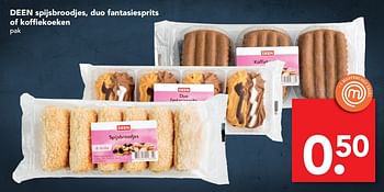 Aanbiedingen Spijsbroodjes, duo fantasiesprits of koffiekoeken - Huismerk deen supermarkt - Geldig van 23/04/2017 tot 29/04/2017 bij Deen Supermarkten