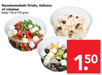 Aanbiedingen Rauwkostsalade grieks, italiaans of coleslaw - Huismerk deen supermarkt - Geldig van 23/04/2017 tot 29/04/2017 bij Deen Supermarkten