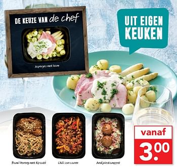 Aanbiedingen Warme maaltijden - Huismerk deen supermarkt - Geldig van 23/04/2017 tot 29/04/2017 bij Deen Supermarkten