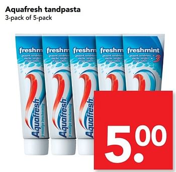 Aanbiedingen Aquafresh tandpasta - Aquafresh - Geldig van 23/04/2017 tot 29/04/2017 bij Deen Supermarkten