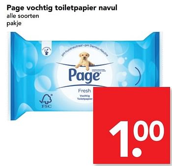 Aanbiedingen Page vochtig toiletpapier navul - Page - Geldig van 23/04/2017 tot 29/04/2017 bij Deen Supermarkten