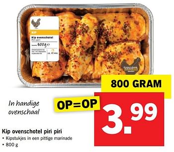 Aanbiedingen Kip ovenschotel piri piri - Huismerk - Lidl - Geldig van 24/04/2017 tot 29/04/2017 bij Lidl