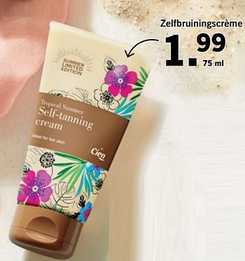 Aanbiedingen Zelfbruiningscrème - Cien - Geldig van 24/04/2017 tot 29/04/2017 bij Lidl