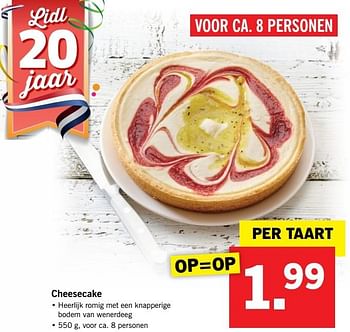 Aanbiedingen Cheesecake - Huismerk - Lidl - Geldig van 24/04/2017 tot 29/04/2017 bij Lidl