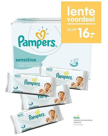 Aanbiedingen Pamper billendoekjes sensitive - Pampers - Geldig van 04/04/2017 tot 30/04/2017 bij Prenatal