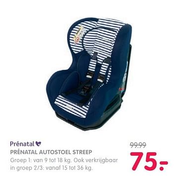 Aanbiedingen Prénatal autostoel streep - Huismerk - Prenatal - Geldig van 04/04/2017 tot 30/04/2017 bij Prenatal