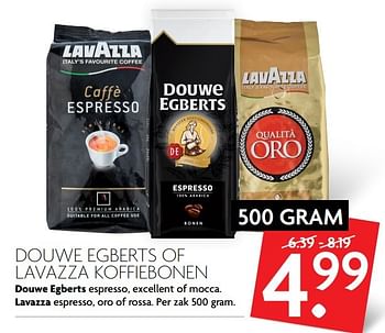 Aanbiedingen Douwe egberts of lavazza koffiebonen - Huismerk - Deka Markt - Geldig van 23/04/2017 tot 29/04/2017 bij Deka Markt