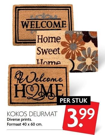 Aanbiedingen Kokos deurmat diverse prints. - Huismerk - Deka Markt - Geldig van 23/04/2017 tot 29/04/2017 bij Deka Markt