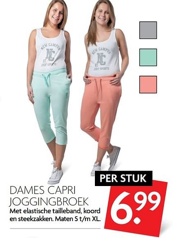 Aanbiedingen Dames capri joggingbroek - Huismerk - Deka Markt - Geldig van 23/04/2017 tot 29/04/2017 bij Deka Markt