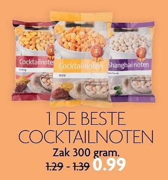 Aanbiedingen 1 de beste cocktailnoten - 1 de beste - Geldig van 23/04/2017 tot 29/04/2017 bij Deka Markt