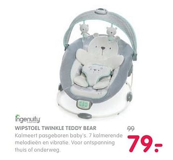 Aanbiedingen Wipstoel twinkle teddy bear - Ingenuity - Geldig van 04/04/2017 tot 30/04/2017 bij Prenatal