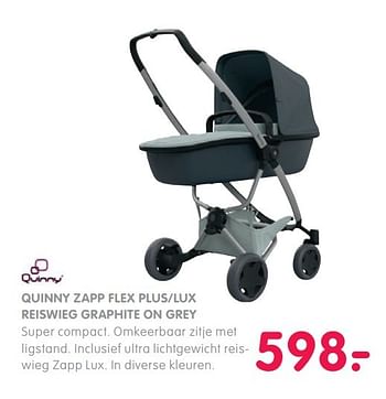 Aanbiedingen Quinny zapp flex plus-lux reiswieg graphite on grey - Quinny - Geldig van 04/04/2017 tot 30/04/2017 bij Prenatal