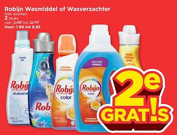Aanbiedingen Robijn wasmiddel of wasverzachter - Robijn - Geldig van 23/04/2017 tot 29/04/2017 bij Vomar
