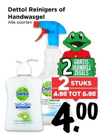 Aanbiedingen Dettol reinigers of handwasgel - Dettol - Geldig van 23/04/2017 tot 29/04/2017 bij Vomar