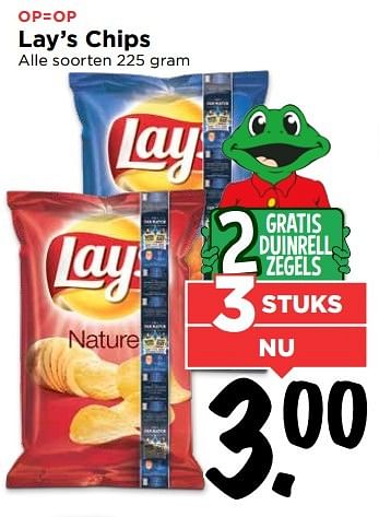 Aanbiedingen Lay`s chips - Lay's - Geldig van 23/04/2017 tot 29/04/2017 bij Vomar