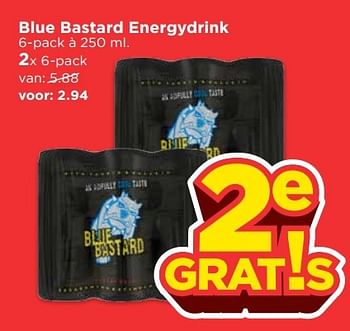 Aanbiedingen Blue bastard energydrink - Blue Bastard - Geldig van 23/04/2017 tot 29/04/2017 bij Vomar