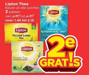 Aanbiedingen Lipton thee - Lipton - Geldig van 23/04/2017 tot 29/04/2017 bij Vomar