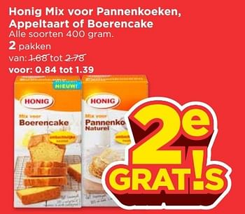 Aanbiedingen Honig mix voor pannenkoeken, appeltaart of boerencake - Honig - Geldig van 23/04/2017 tot 29/04/2017 bij Vomar