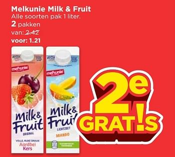Aanbiedingen Melkunie milk + fruit - Melkunie - Geldig van 23/04/2017 tot 29/04/2017 bij Vomar