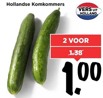 Aanbiedingen Hollandse komkommers - Huismerk Vomar - Geldig van 23/04/2017 tot 29/04/2017 bij Vomar