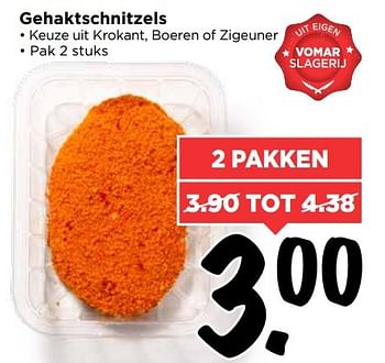 Aanbiedingen Gehaktschnitzels - Huismerk Vomar - Geldig van 23/04/2017 tot 29/04/2017 bij Vomar