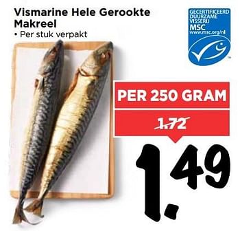 Aanbiedingen Vismarine hele gerookte makreel - Vismarine - Geldig van 23/04/2017 tot 29/04/2017 bij Vomar