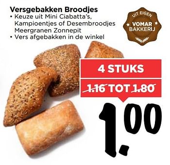 Aanbiedingen Versgebakken broodjes - Huismerk Vomar - Geldig van 23/04/2017 tot 29/04/2017 bij Vomar