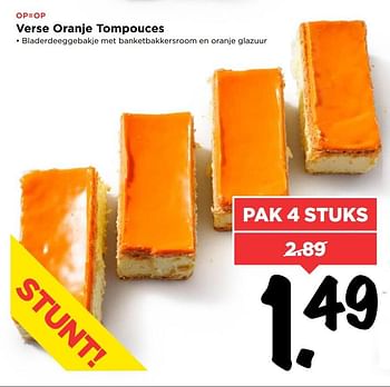 Aanbiedingen Verse oranje tompouces - Huismerk Vomar - Geldig van 23/04/2017 tot 29/04/2017 bij Vomar