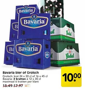 Aanbiedingen Bavaria bier of grolsch - Huismerk - Em-té - Geldig van 24/04/2017 tot 29/04/2017 bij Em-té