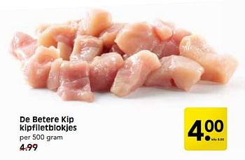Aanbiedingen De betere kip kipfiletblokjes - Huismerk - Em-té - Geldig van 24/04/2017 tot 29/04/2017 bij Em-té