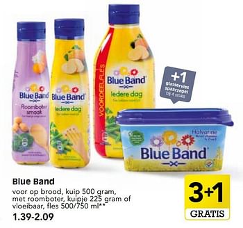 Aanbiedingen Blue band voor op brood, kuip met roomboter, kuipje - Blue Band - Geldig van 24/04/2017 tot 29/04/2017 bij Em-té
