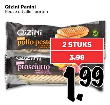 Aanbiedingen Qizini panini - Qizini - Geldig van 23/04/2017 tot 29/04/2017 bij Vomar