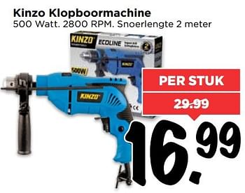 Aanbiedingen Kinzo klopboormachine - Kinzo - Geldig van 23/04/2017 tot 29/04/2017 bij Vomar