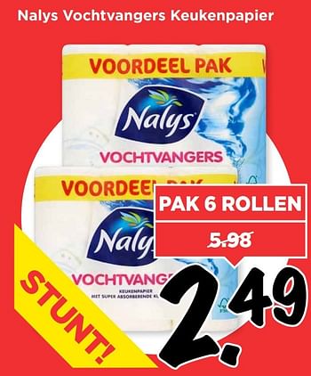 Aanbiedingen Nalys vochtvangers keukenpapier - Nalys - Geldig van 23/04/2017 tot 29/04/2017 bij Vomar